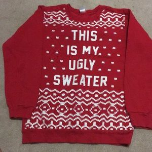 Carters red ugly Christmas sweater size 12 kids